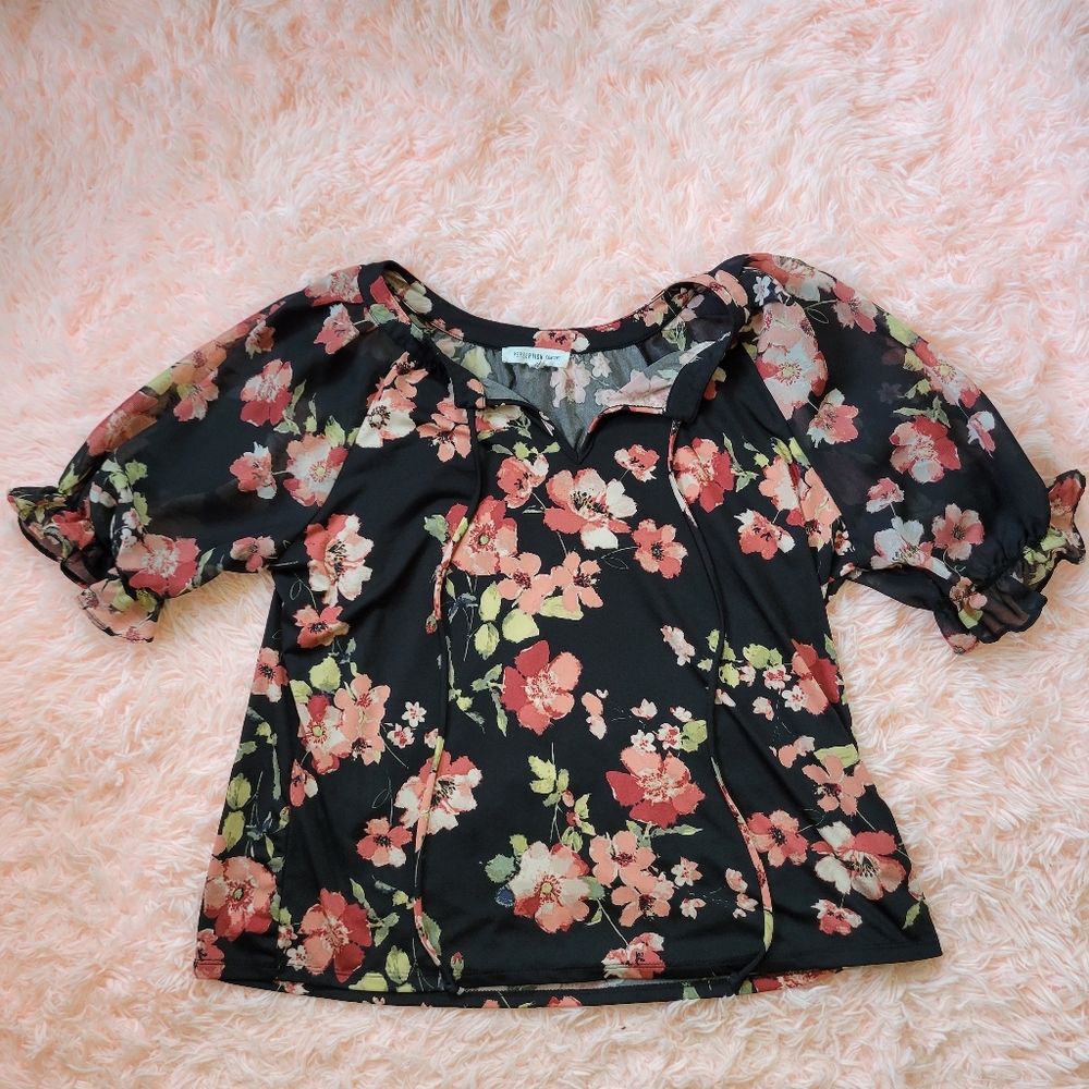 Perseption Concept womens floral blouse